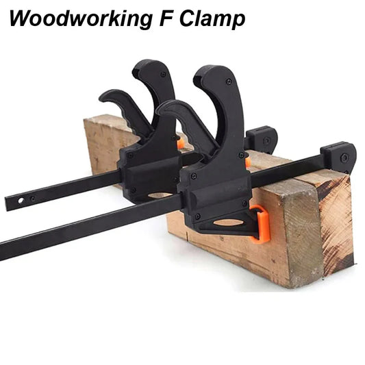 4 in (100 mm) Quick-Release F Bar Clamp — One-Handed Ratchet Clamp for Woodworking, 65 lb