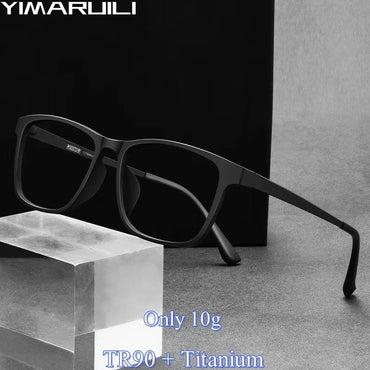 YIMARUILI Men's Square Glasses – Ultra-Light Titanium Optical Frames