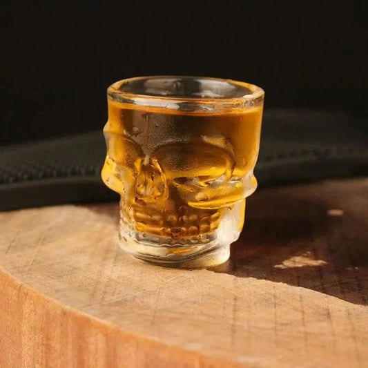 1/2Pcs Skull Head Shot Glass Cup Creative Clear Crystal Wine Cup Liquor Whisky Vodka Beer Steins for Party Bar Halloween Gifts