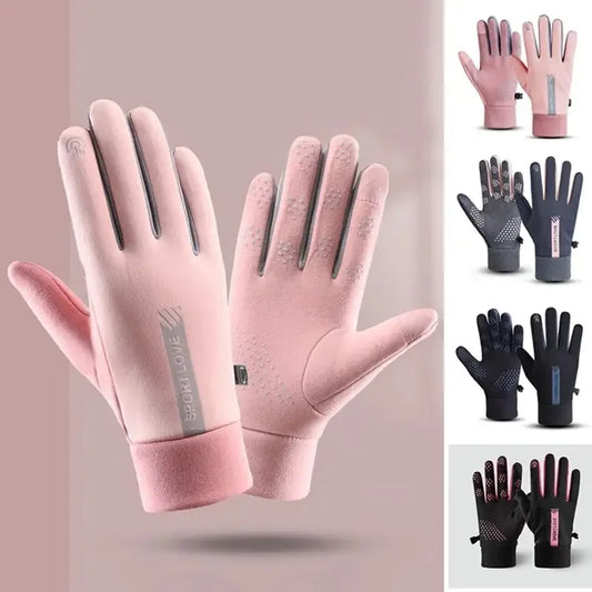 Women's Waterproof Winter Cycling Gloves - Windproof Anti-Slip Warm Outdoor Sports Gloves