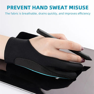 Two-Finger Drawing Glove for iPad & Graphics Tablets – Anti-Fouling Anti-Touch Artist Glove (Left & Right Hand)