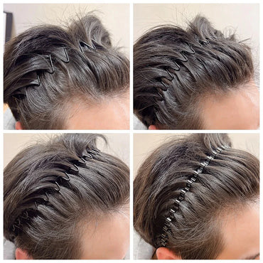 3/6-Pack Anti-Slip Hair Hoops Headbands Korean Style Invisible Sports Hair Clips for Women & Men