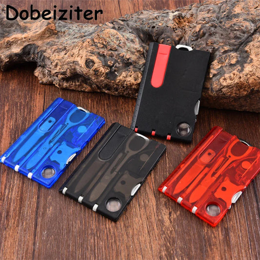 12-in-1 Credit Card Multi-Tool — Portable Pocket EDC Survival Tool for Hiking & Camping