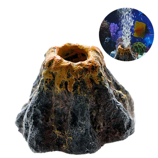 Volcano Air Stone Aquarium Decoration Bubble Rock Oxygen Diffuser Plate for Fish Tank