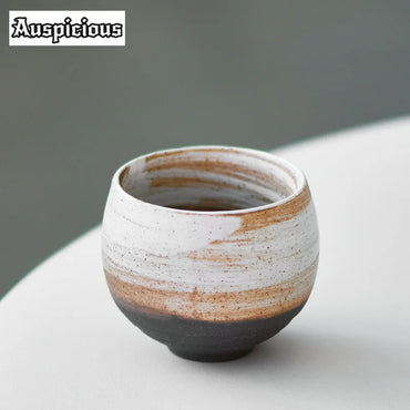 Handmade Retro Ceramic Tea Cup 100ml (3.4 fl oz) Coarse Pottery Kung Fu Coffee Cup