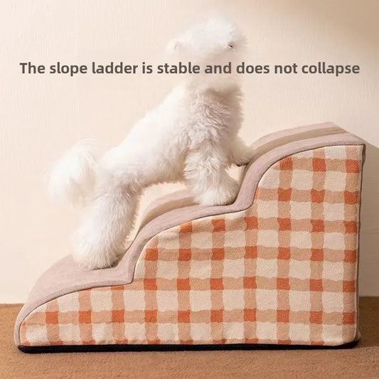Adjustable 1-3 Step Washable Pet Ramp & Dog Stairs for Sofa and Bed Easy to Assemble