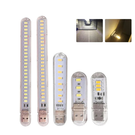 Mini USB LED Book Light – 3/8/24 LED Ultra Bright RGB Portable Reading Lamp for Power Bank, Laptop & Notebook