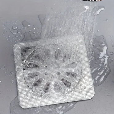 Disposable Shower Hair Catchers Mesh Drain Covers Stick-On Sink & Floor Strainers