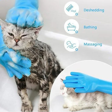 2-Pack Pet Grooming Gloves for Dogs & Cats – Bathing, Massage & Hair Removal