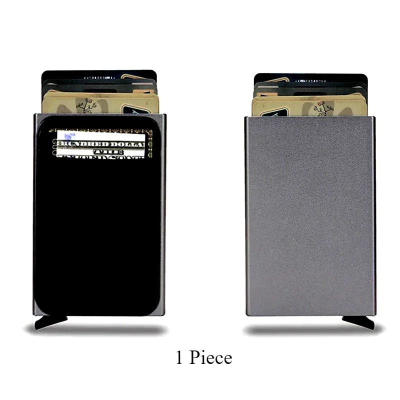 Slim RFID Blocking Credit Card Holder Wallet for Men Anti-Theft Metal Money Card Case