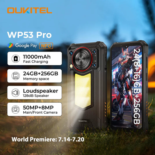 Rugged Android Smartphone 24GB+256GB | 11000mAh Battery | Android 15 | 6.52" (16.6 cm) HD | 50MP Dual Rear Camera