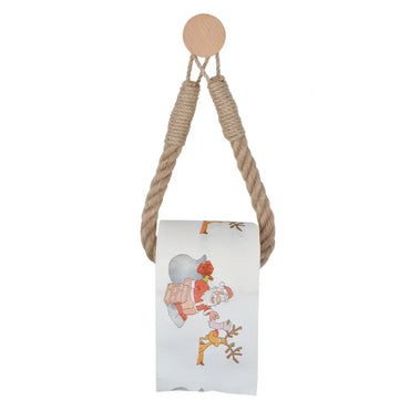Nail-Free No-Drill Rope Paper Towel & Toilet Roll Holder - Wall-Mounted Towel Rack and Tissue Hook