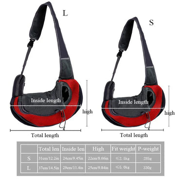 Portable Nylon Pet Carrier Sling – Hands-Free Shoulder Crossbody Bag for Small Dogs & Cats