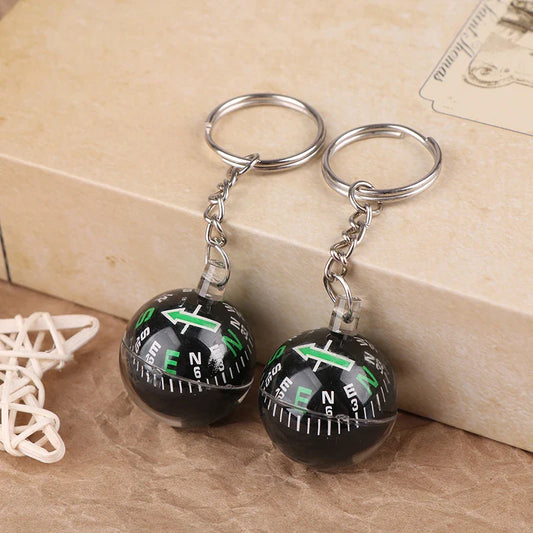 Mini Compass Keychain 28mm (1.10 in) Outdoor Survival Pendant, 1 or 2-Pack