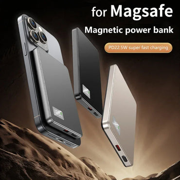 Magnetic Wireless Power Bank 50,000mAh PD25W Slim Portable Charger for MagSafe iPhone & Samsung