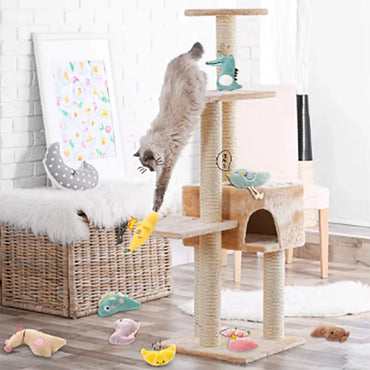 Catnip Plush Cat Toy – Cartoon Animal Dental Chew & Anti-Bite Soft Toy for Cats, Interactive Soothing Home Play