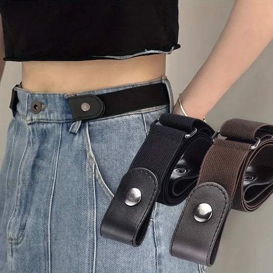Elastic Woven Invisible Seamless Adjustable Jeans Belt – Unisex Casual Waistband