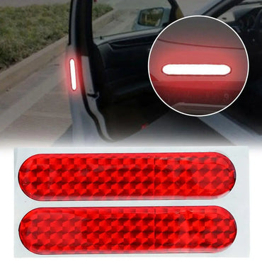 2-Pack Red Reflective Car Door Safety Stickers 10.6 x 2.3 cm (4.17 x 0.91 in) Interior Warning Reflector Tape