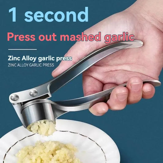 Manual Garlic Press – Heavy-Duty Aluminum Alloy & Stainless Steel Garlic Crusher with Anti-Skid Handle