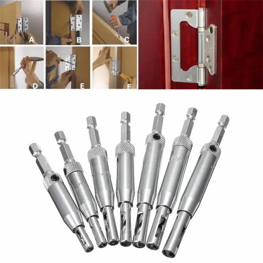 HSS Self-Centering Hinge Drill Bit for Door & Cabinet 1pc 5/64–1/4 in (2.0–6.3 mm) Wood Reaming & Countersink Tool