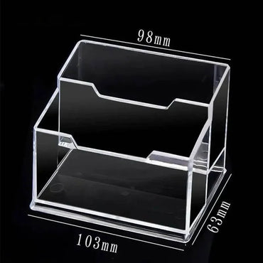 1pc Transparent Desktop Acrylic Shelf Storage Box – Display Stand & Business Card Holder