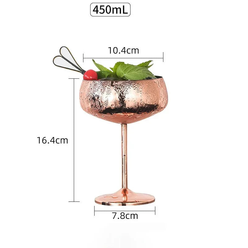 304 Stainless Steel Cocktail Glass Red Wine Cup Flute Champagne Cup Metal Cup Bar Martini Cup