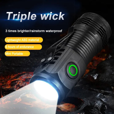 Rechargeable 450-Lumen Waterproof LED Flashlight – Portable EDC Torch for Camping, Hiking & Emergency (50–100 m / 164–328 ft Beam)