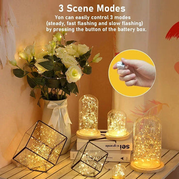 1/5/10-Pack Warm White LED Fairy String Lights - Button Battery Garland for Home, Bedroom, Garden, Wedding & Christmas