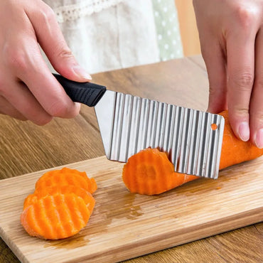 Stainless Steel Crinkle Wavy Potato & Vegetable Slicer French Fry Cutter
