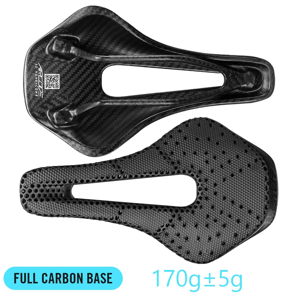 3D Printed Carbon Fiber Bicycle Saddle 255x150mm (10 x 5.9 in) – Ultralight Hollow Breathable MTB & Road Bike Seat