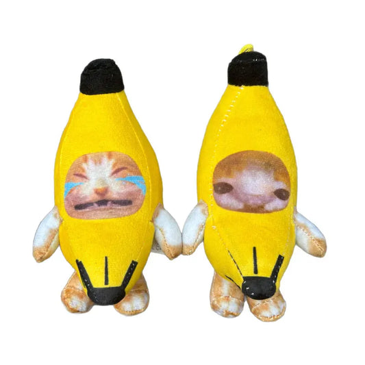 17cm Banana Cat Plush Keychain Pendant — Cute Crying & Happy Face, 1 Pc