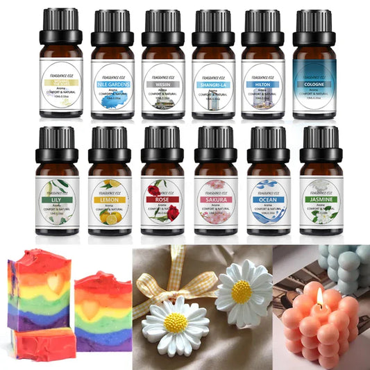 10ml (0.34 fl oz) Organic Essential Oil, 33 Scents Aromatherapy Fragrance Oil for Diffuser, Candle & Soap Making, Sleep