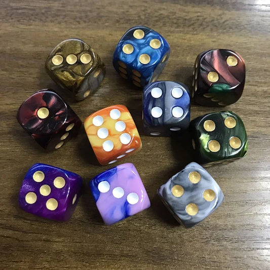 5-Piece 16mm Two-Color 6-Sided Acrylic Dice Set – Board Game & Puzzle Accessory