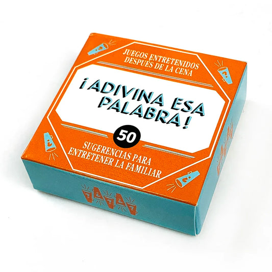 Spanish Mini Card Game Name That Word - 50 Cards for Family, Party & Camping