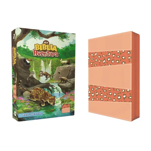 Nbla, Biblia Aventura, Interior a Color, Leathersoft, Coral, Con Cierre, Comfort Print - Leather