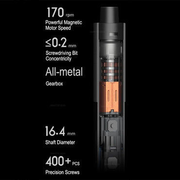 Electric Precision Screwdriver Kit with 24 S2 Steel Bits, Two-Speed Torque, Magnetic Storage, USB-C Charging for Phone, PC & Electronics Repair