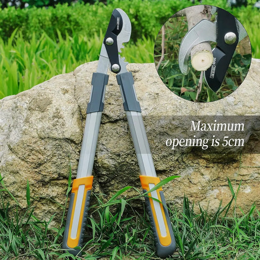 Ratchet Long-Handle Loppers Heavy-Duty Pruning Shears for Coarse Branches Garden, Bonsai & Orchard