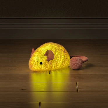 Interactive Plush Cat Mouse Toy, Auto-Moving Luminous Squeaker for Indoor Kitten Play