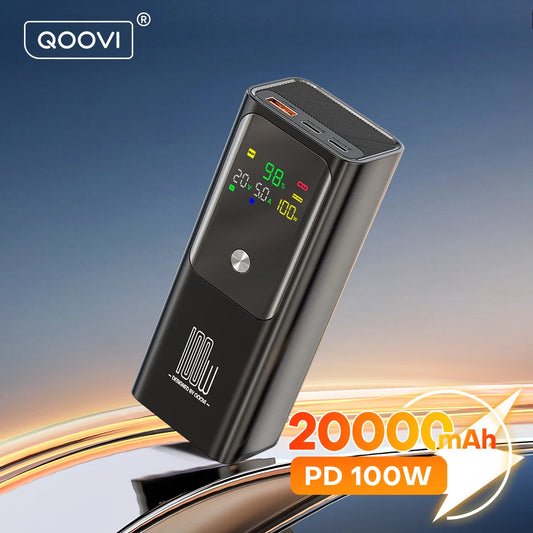 100W PD 20000mAh Portable Power Bank - Fast Charger for Laptop, iPhone & Samsung