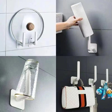 2-Pack No-Drill Under-Cabinet Paper Towel Holder & Multi-Purpose Hook – Wall/Over-Door Kitchen Organizer