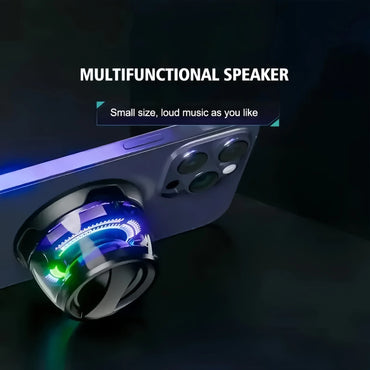 Bluetooth 5.3 Mini Portable Magnetic Speaker with RGB Lighting — Compact Wireless Speaker for PC, MacBook, iPhone & Android