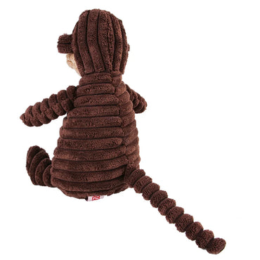Dog Chew Toy Corduroy Plush Squeaky Molar Tooth Cleaner Training Toy for Large Dogs Monkey and Pig Designs