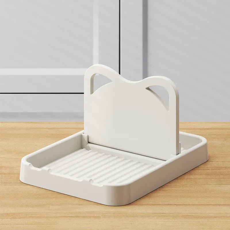 1-3 Pack Foldable Spatula & Pot Lid Holder - Multifunctional Upright Kitchen Draining Rack Wave Anti-Slip Organizer