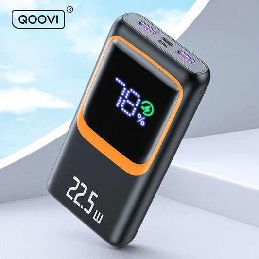 20000mAh Power Bank 22.5W Fast Charge PD 20W Portable Charger USB-C Dual USB-A LED Display Compatible with Android & iOS