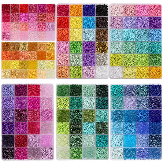 5200Pcs Glass Rice Beads Jewelry Making Kit – 24-Grid Box for DIY Bracelets, Earrings & Kandi Accessories | Handmade Craft Supplies Set