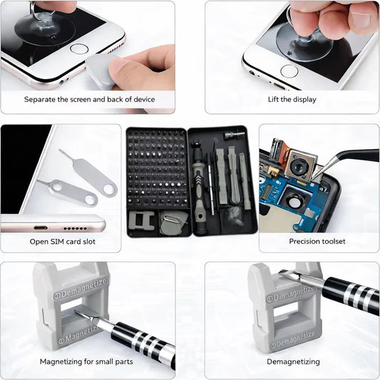 Magnetic 115-in-1 Precision Screwdriver Kit for Phone, Laptop & PC Repairs — Professional Nut Driver & Electronics Tool Set