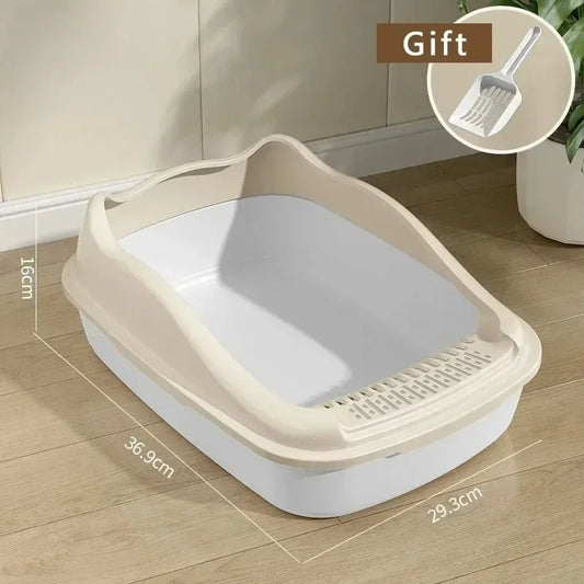 High-Sided Cat Litter Box — Anti-Splash Kitty Sandbox with Side Entry (14.5 x 11.5 x 6.3 in / 36.9 x 29.3 x 16 cm)