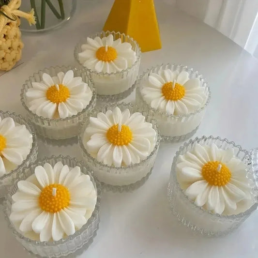 3D Daisy Silicone Mold for Candles & Plaster - Single 2.7 in (6.9 cm) Flower Mold for Resin and Clay Crafts