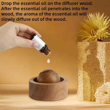 Wooden Spherical Essential Oil Diffuser for Car & Home - Aroma Diffuser for Bedroom