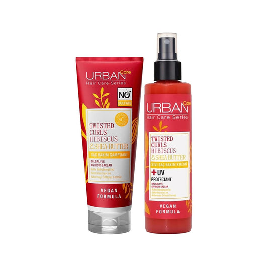URBAN Care Hibiscus & Shea Butter Hair Care Shampoo and Conditioner Set - Nourishing Moisturizing Natural Hair Products